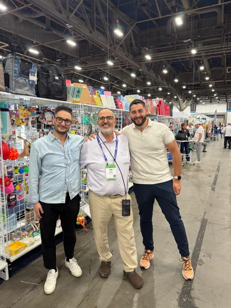Natan Azaraf, Yossi Azaraf and Gedalya Shames at ASD Market Week