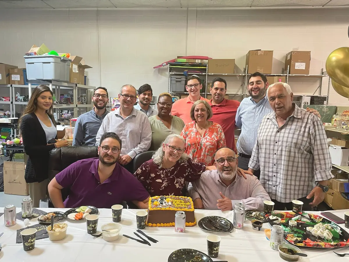 The ATN team together in the Northbrook warehouse